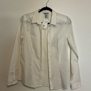 H&M White Button-Up Shirt Women’s US 10